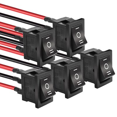 KCD1-01 On/Off/On Pre-Wired 3-Pin 3-Position Snap 10A/125V 6A/250V Boat Rocke...