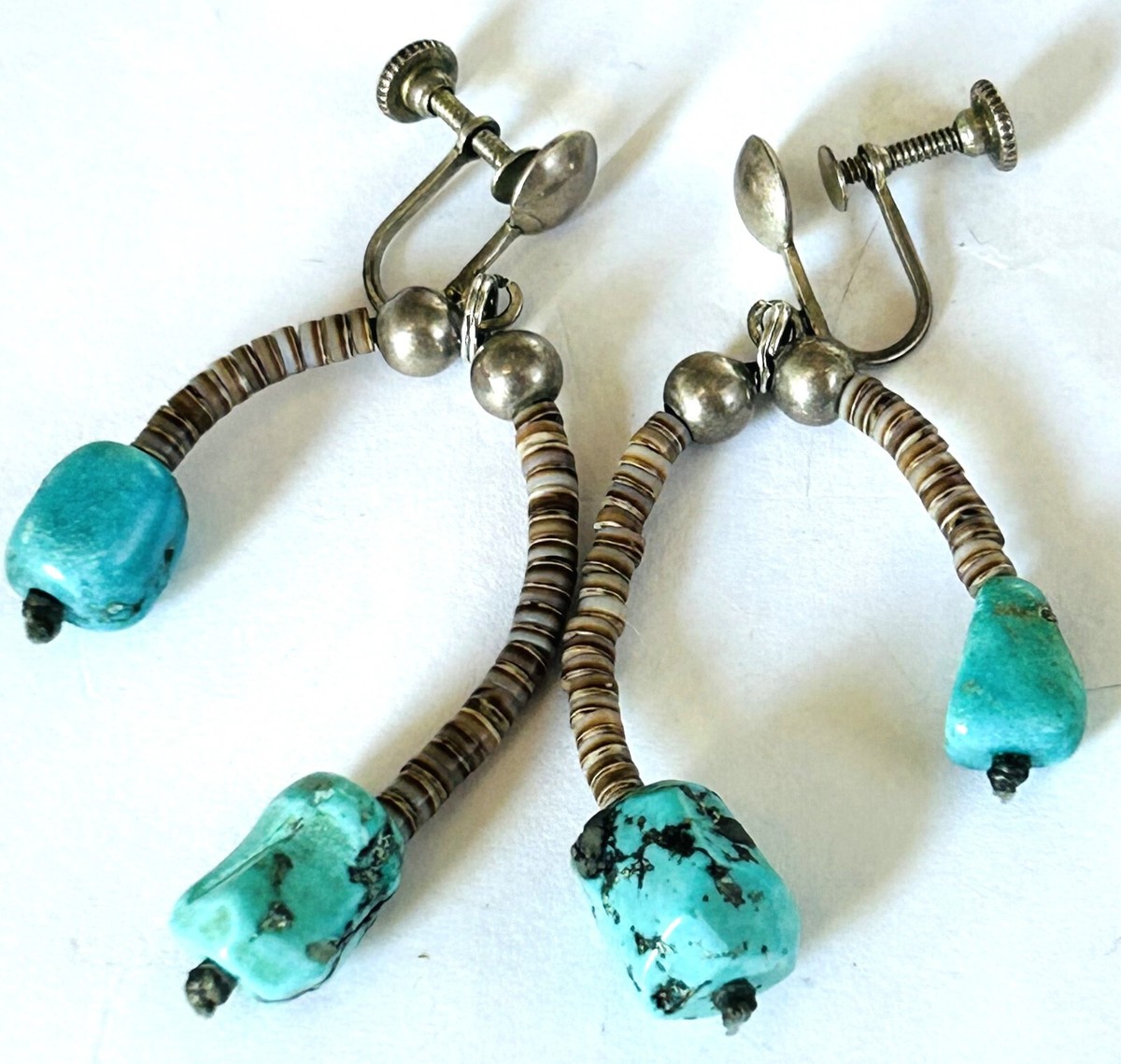 Solid 14k Gold Vintage Native American Turquoise Heishi Bracelet Solid 14k Gold Vintage Native American Turquoise Heishi Bracelet