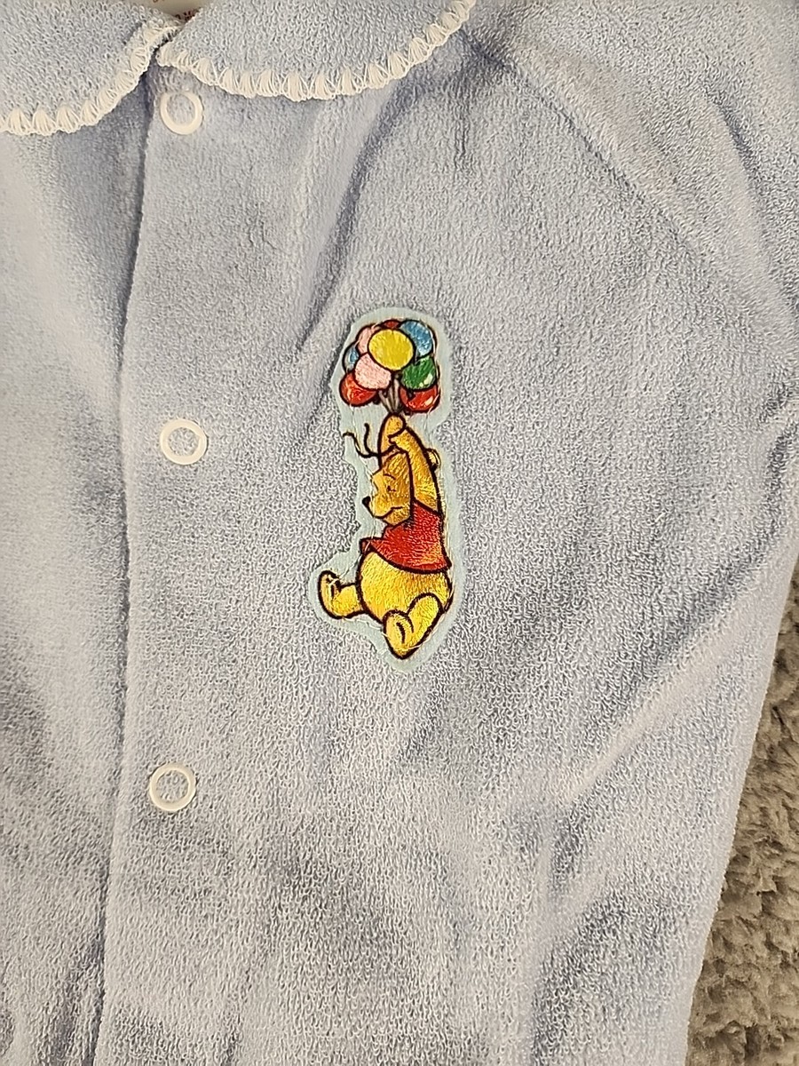 Vintage Disney Winnie the Pooh Purple Full Button One Piece Footie