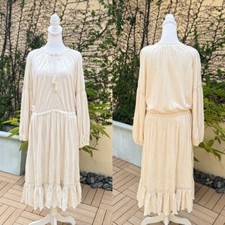 Lauren Ralph Lauren eyelet embroidery off white ivory floral long sleeve dress