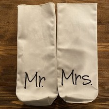 Custom Engagement Wedding Wine Bag Party Gifts - Mr and Mrs Canvas Wine Gift