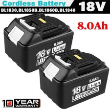 2X FOR Makita BL1815 18 Volt 8.0 Ah Compact Li-Ion Battery BL1820 BL1815N BL1830