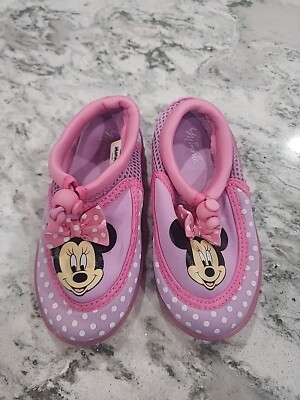 Disney Baby Girl Water Shoes, Size L 9/10 Pink Minnie Mouse Non
