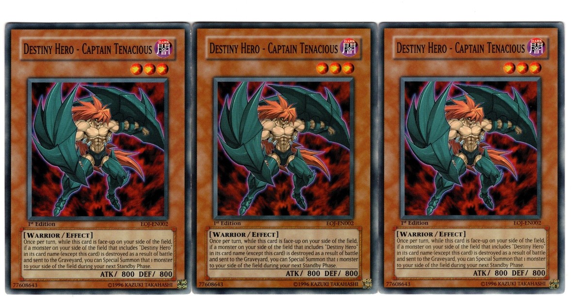 Yu-Gi-Oh! Destiny Hero - Captain Tenacious (EOJ-EN002) - Common 1st Edition Trading Card - View #9