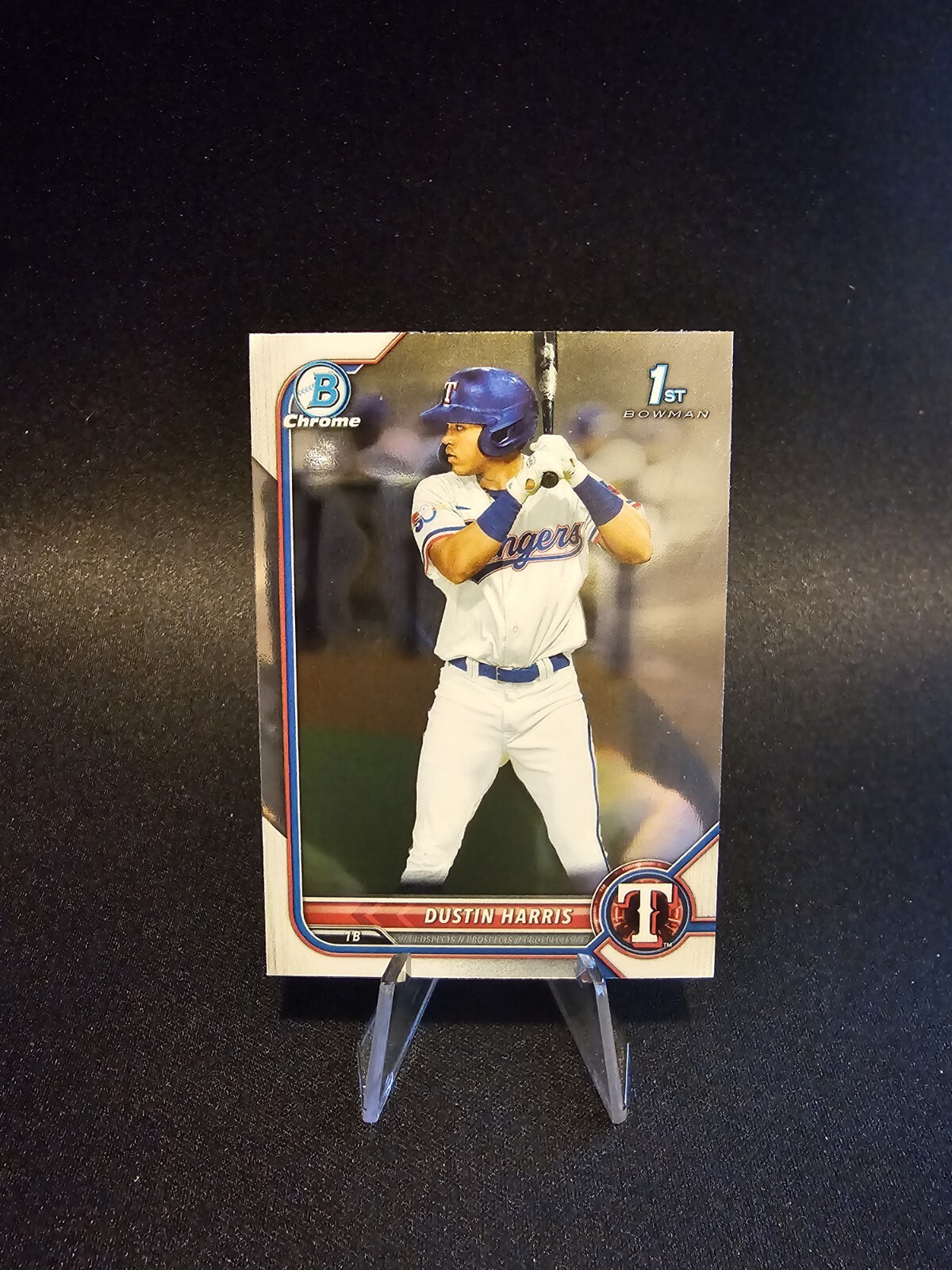 2022 Bowman 1st Chrome Prospect Card #BCP-119 Dustin Harris Texas Rangers