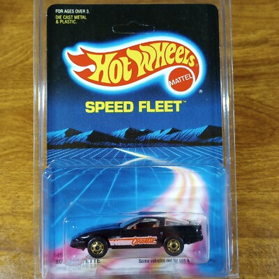 Hot Wheels Vintage Speed Fleet '80's Corvette Black Gray Bag Gold