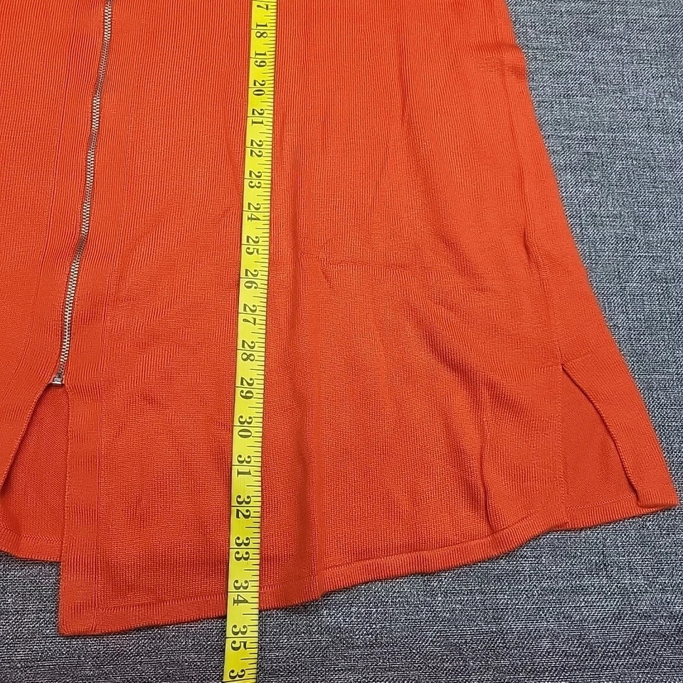 H by Halston Zip Front Boyfriend Cardigan w Side Slits 3X Plus Sz Orange Top - Image 3 of 4