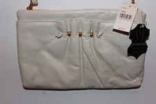 Vintage SM Co Mutterperl Cream Leather Clutch Purse NWT L 1198