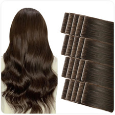 SUYYA Invisible Tape in Hair Extensions Human Hair Darkest Brown Seamless Inject