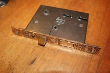 Antique PF Corbin B-11300 Ornate Bronze Face Two-Keyhole & Thumb Escutcheon R-35