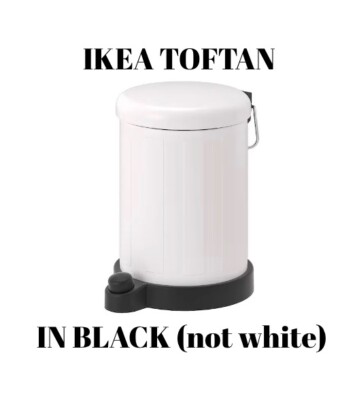 IKEA TOFTAN Dorm Trash Can with lid SOLID BLACK 1 gallon 004.940.25 - NEW