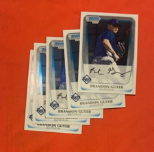 2011 Bowman BCP45 Brandon Guyer 6 count all chrome lot Tampa Bay Rays