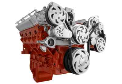 Chevy LS Serpentine Pulley Conversion Kit – Includes Alternator, AC, PS, For LS1 LS2 LS3 LS6, Aluminum Kit, Made In USA