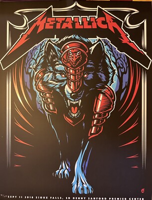 METALLICA RARE CONCERT POSTER SIOUX FALLS SD 2018 #40/250 | eBay