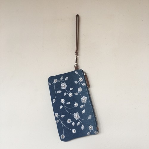 POCHETTE EMANUELA BIFFOLI Denim Con Fiori Ricamati | eBay