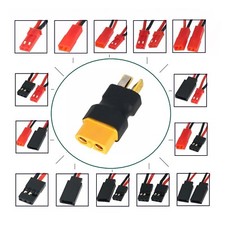 XT60 F to T-plug Deans M LiPo Power Adapter JST JR Futaba in-line Connector LED