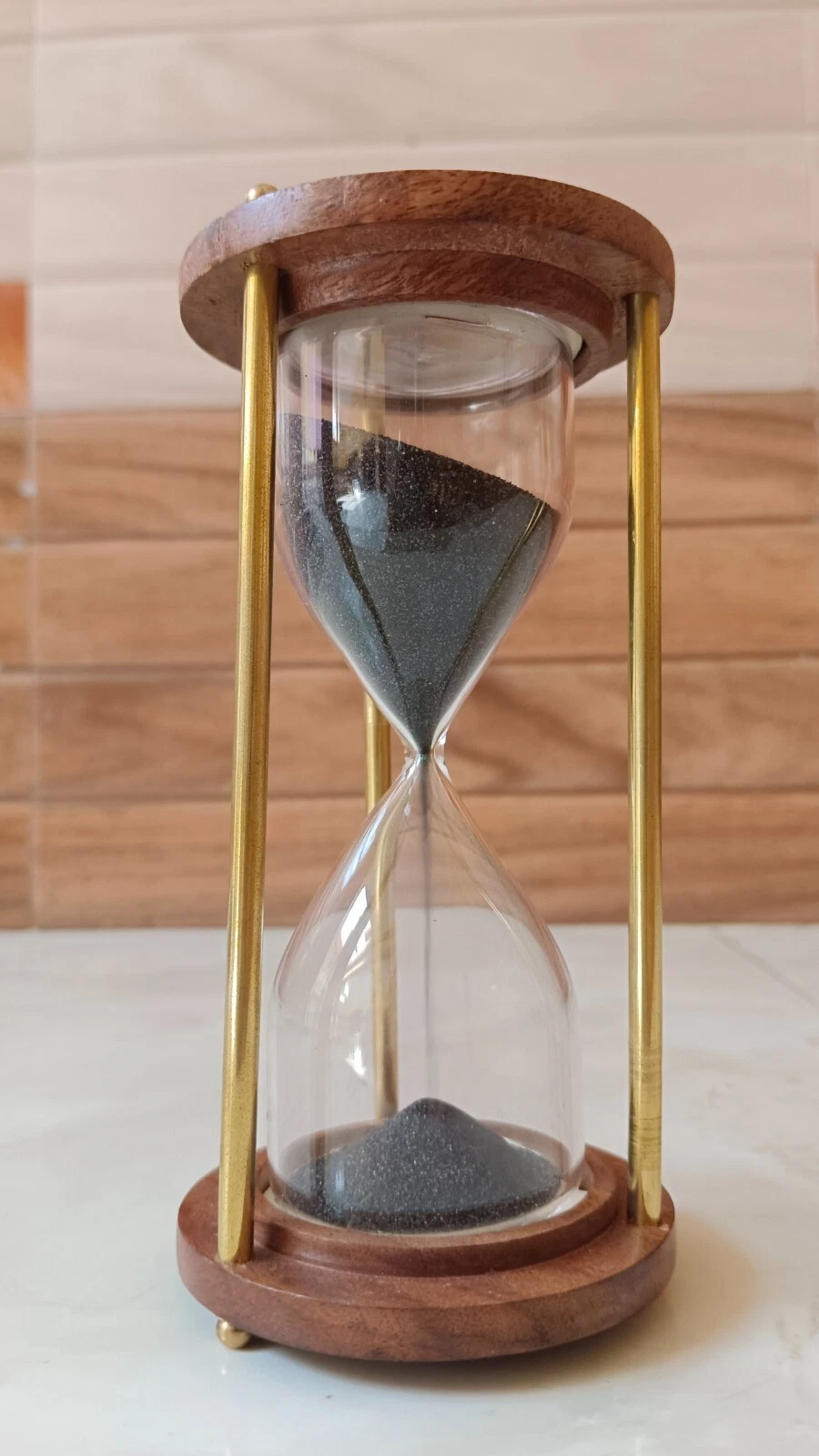 Handmade 5 Minute Wooden Sand Glass Hourglass Timer Clock Home Décor Kitchen