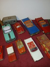 Lot Of Older Tin Cars And One Tin Trailer