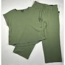 Jones New York Green Matching Pant Set, Size Large, NWT