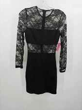 Pre-Owned Lulus Black Size Small Short Long Sleeve Dress