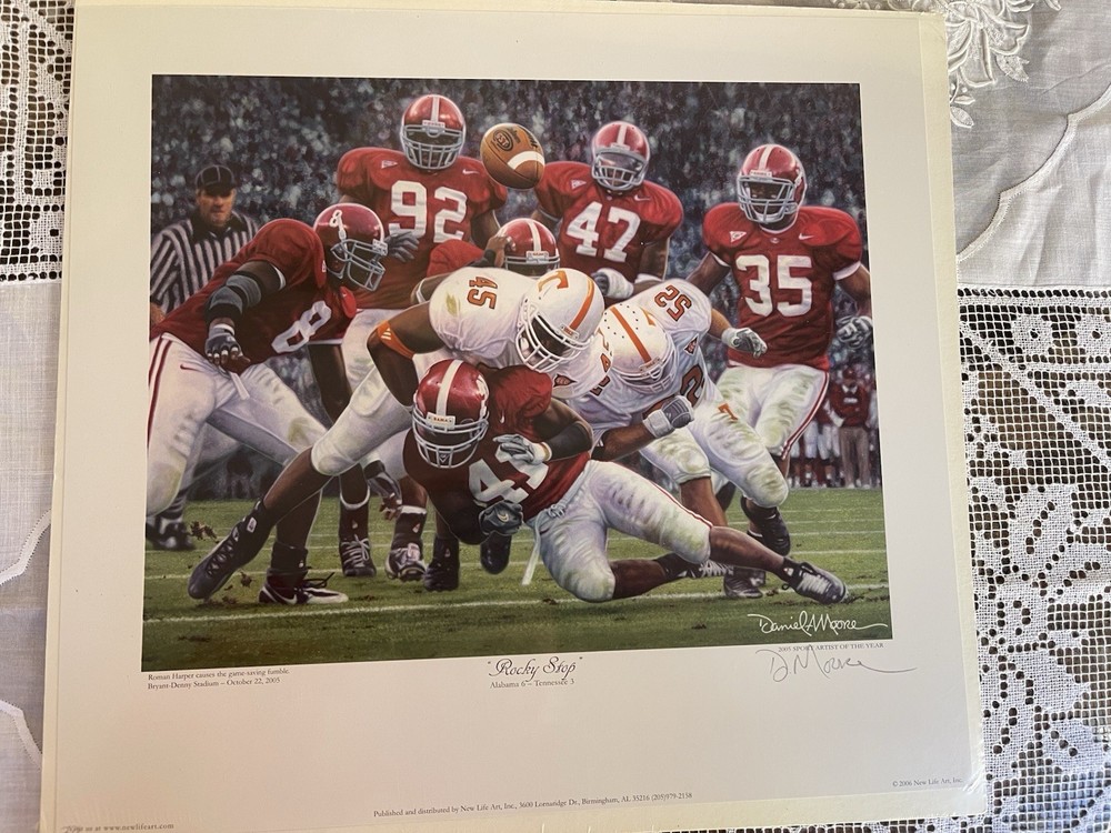ALABAMA ROCKY STOP DANIEL MOORE PRINT V TENNESSEE 11x12”