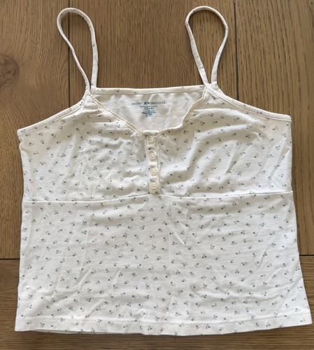 Brandy Melville Tank Top with Small Flowers & Buttons
