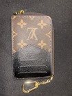 Louis Vuitton Monogram Card Wallet Zip Pouch w/ Chain, Brown/Black, Women — photo 2