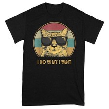 Funny Cat T-Shirt, Cool Cat with Sunglasses Tee, I Do What I Want t-Shirt