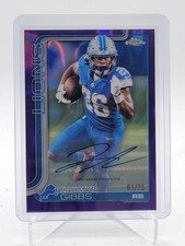 JAHMYR GIBBS 2025 TOPPS CHROME PURPLE LAVA AUTO VARIATION /75 #BA-JG Q6560