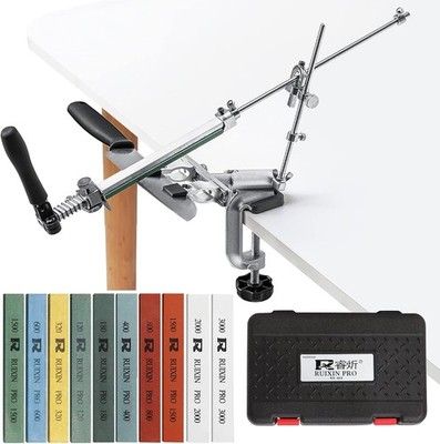 RUIXIN PRO RX-009 Professional Knife Sharpener W/ 10 Whetstones 360° Rotation