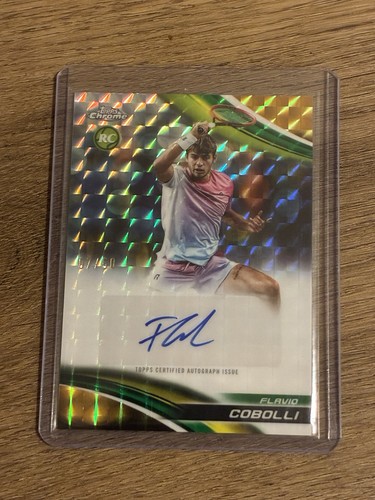 2025 Topps Chrome Tennis Flavio Cobolli RC Auto Gold Geometric /50 #CA-FCI