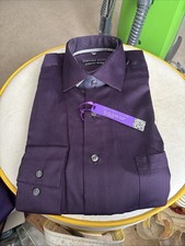 Geoffrey Beene Men  s Dress Shirt 15-1/2 32/33 Deep Plum