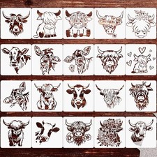 20 Pcs Stencil for Painting Stencil Reusable DIY Drawing Template Cow
