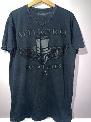 2000's AFFLICTION LOS ANGELES double sided RAISED LETTERING & DESIGN SHIRT XL