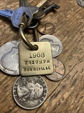 1968 Triumph Bonneville Motorcycle Solid Brass Key Fob ‘68