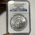 2014 (S) Silver Eagle,Early Releases San Francisco 1oz Red Bridge Label MS69