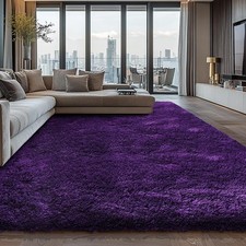 Shag Area Rugs for Bedroom Living Room,8X10 Ultra Soft Purple Fluffy Area Rug...