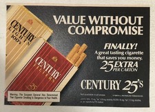 1985 Century 25s Cigarettes Vintage Print Ad Advert pa16