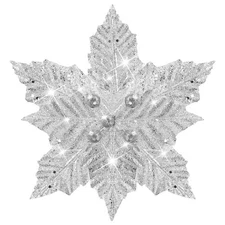  Poinsettia Christmas Ornaments for Tree Flowers Artificial Decoration