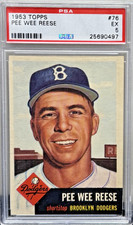 1953 Topps #76 Pee Wee Reese Brooklyn Dodgers PSA 5
