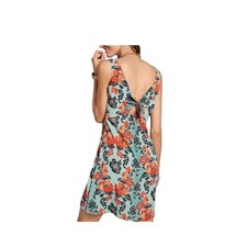 Cabi Maya Tropical Floral Shift Dress Womens M Sleeveless Back Tie Lined