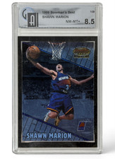 OBO ? 1999-00 Bowman Best Shawn Marion Rookie (GA Graded 8.5) Card in Slab ?. rookie card picture
