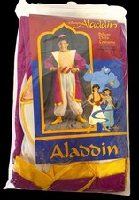 NOS Vintage 1990s Disney Aladdin Halloween Costume Kid Child Size 7-10 Deluxe