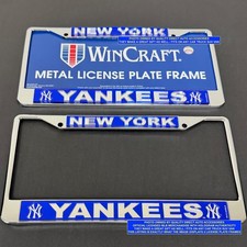2 New York YANKEES BASEBALL AUTHENTIC MLB Metal License Plate Frame BEST GIFT