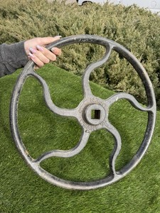 Antique CRANE HAND WHEEL Gate Valve 20” Diam, Square Hole 1.25” Cast Iron 22 Lbs