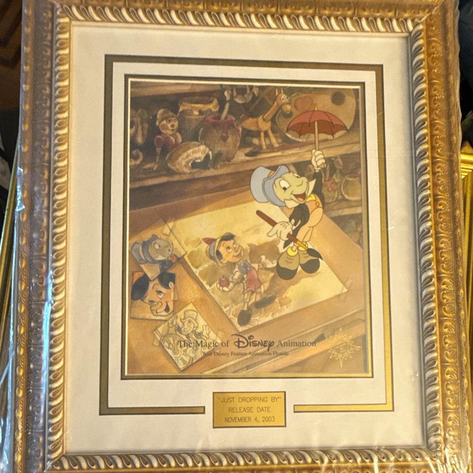 Disney Pinocchio Framed Animation Art with 2003 Release Date Plaque ...