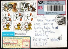 Worldwide collection of interesting  Flora & fauna covers to India (4)