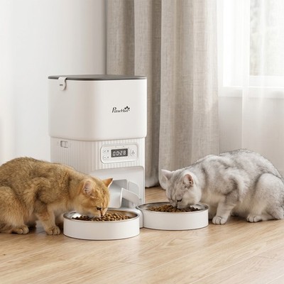 PawHut Automatischer Katzenfutterautomat Zeitgesteuerte Portionskontrolle 4L