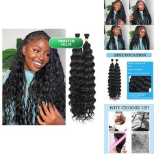 Human Braiding Hair 24" Italian Curly Brazilian Virgin Hair 2 Bundles Pack