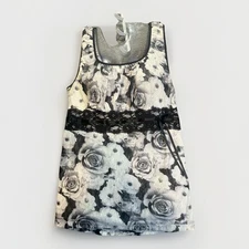 VTG Maurices Womens Babydoll Top XL Y2K Whimsigoth Empire Waist Floral Coquette